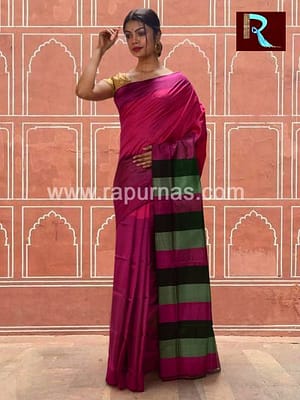 Bishnupuri Silk 3D Katan Saree of vibrant shades