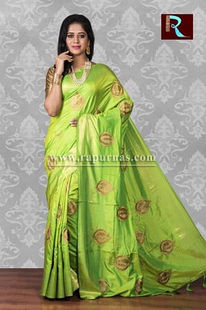 Parrot Green Designer Saree
