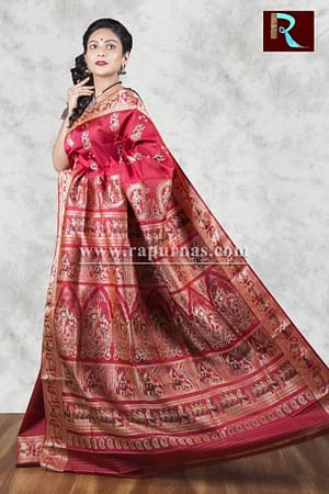 Raspberry Baluchari Silk Saree