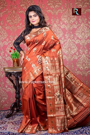 Baluchari Silk Saree of brownish color