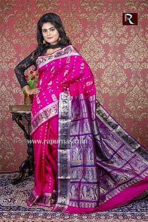 Multicolored Baluchari Silk Saree of amazing shades