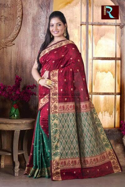 Cotton Handloom Saree with amazing color combo1