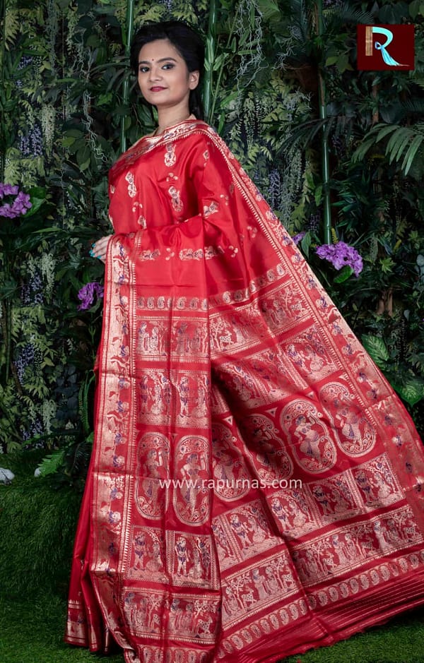 Baluchari Silk Saree of unique red color